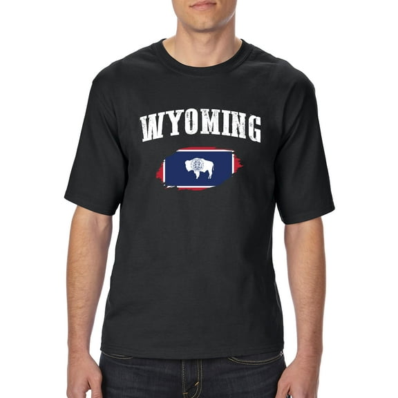 Mom's Favorite - Big Men's T-Shirt, up to Tall Size 3XLT - Wyoming Flag