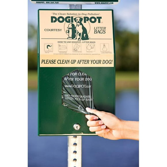 Dogipot 1002HP-4 Pack de Tête en Aluminium Distributeur de Sac Junior - Vert Forêt