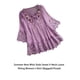 thumbnail image 2 of Camisa de moda Minnieouse para mujer Blusa vintage Cuello en V Ocio diario Playa púrpura 5XL, 2 of 6