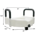 thumbnail image 2 of DMI Hi-Riser Elevated Locking Raised Toilet Seat with Armrests, 5 Inch Seat Height, Supports 250lbs, White, 2 of 7