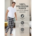 thumbnail image 5 of North 15 Men's Super Soft, Buffalo Plaid with Deer Head, Polar Fleece Lounge Pants-1233-White-3XL, 5 of 10