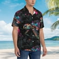 thumbnail image 3 of Pofeuu Colorful Plant Turtle A Print Hawaiian Shirt for Men Sleeves Casual Button Down Summer Beach Dress Shirts T-Shirts,X-Large, 3 of 7