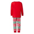 thumbnail image 4 of TSEXIEFOOFU Family Matching Christmas Pajamas, Cartoon Snowman Print Long-Sleeved Tops + Elastic Waist Snowflake Pattern Trousers Sleepwear, 4 of 9