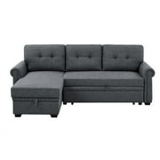 Partner Furniture Rossignol 86" Linen-Blend Fabric Rolled Arm Sofa Bed