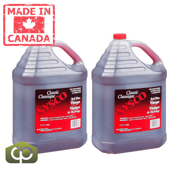Sysco Classic Red Wine Vinegar 5 LTR (11.02 lbs) (2/Case) - Canadian Made