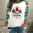 thumbnail image 2 of Wensltd ​Women's Raglan Top Christmas Print Round Neck Long Sleeve Comfortable Fall Winter Top, 2 of 5