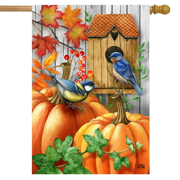 Briarwood Lane Fall Beauty Birds House Flag