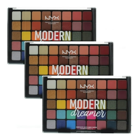 NYX Professional Makeup Modern Dreamer Eyeshadow Palette 40 Shades 1.2oz 3 Pack
