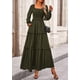 thumbnail image 4 of Vestido PRETTYGARDEN 2025 Maxi con Mangas Largas y Fruncido Verde Militar Talla L, 4 of 8