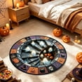 thumbnail image 2 of sruoe Halloween Creepy Visual Effect Round Floor Rug, Ghost Printed Polyester Doormat, Halloween Room Decor for Indoor Home Layout, Holiday Party, 2 of 6