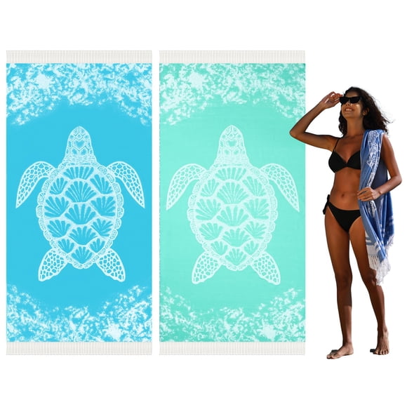 Toalla de Playa Widdonen de Algodón Absorbente y de Secado Rápido 90x200 cm, Paquete de 2