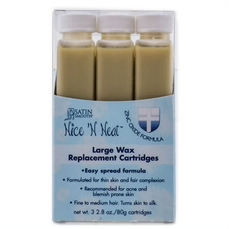 Satin Smooth Nice N Neat - Large Wax Replacement Cartridges (Size : 3 Piece - 2.8 oz)