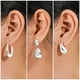 thumbnail image 2 of JeenMata Juego de 3 pares de pendientes de moda para mujer chapados en oro blanco, pendientes de aro, pendientes hipoalergénicos de gota gruesos y ligeros, regalo de joyería para mujer, 2 of 5