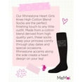 thumbnail image 7 of MeMoi Rhinestone Heart Knee High Cotton Blend Socks - Girls - Female, 10, Black, 7 of 7