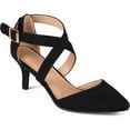 thumbnail image 1 of Brinley Co. Womens Cross Strap Faux Suede Pointed Toe Dress High Heels, 1 of 4