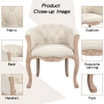 thumbnail image 5 of Accent Chair with Curved Backrest, French Country Chair with Carved Legs, Upholstered Linen Single Sofa Chair, Vintage Comfy Living Room Chair for Office Living Room Bedroom, Beige, 5 of 9