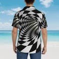 thumbnail image 4 of Disketp Hawaiian Shirts For Men,3d Vortex Illusion Print Mens Casual Short Sleeve Button Down Shirts Beach Shirt, 4 of 7