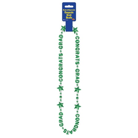 Morris Costumes Party Supplies Congrats Grad Beads Green, Style BG50595G