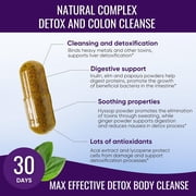 Healblend Max Detox Colon Cleanse & Liver Support Supplement - Psyllium, Papaya, Acai, Chlorella - Relieves Bloating, Constipation, Gas & Detoxes - for Men & Women (3 Pack)