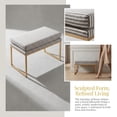 thumbnail image 5 of Snugway Striped Upholstered Bench with Gold Metal Frame, for Bedroom, Cloakroom, Entryway, 5 of 7