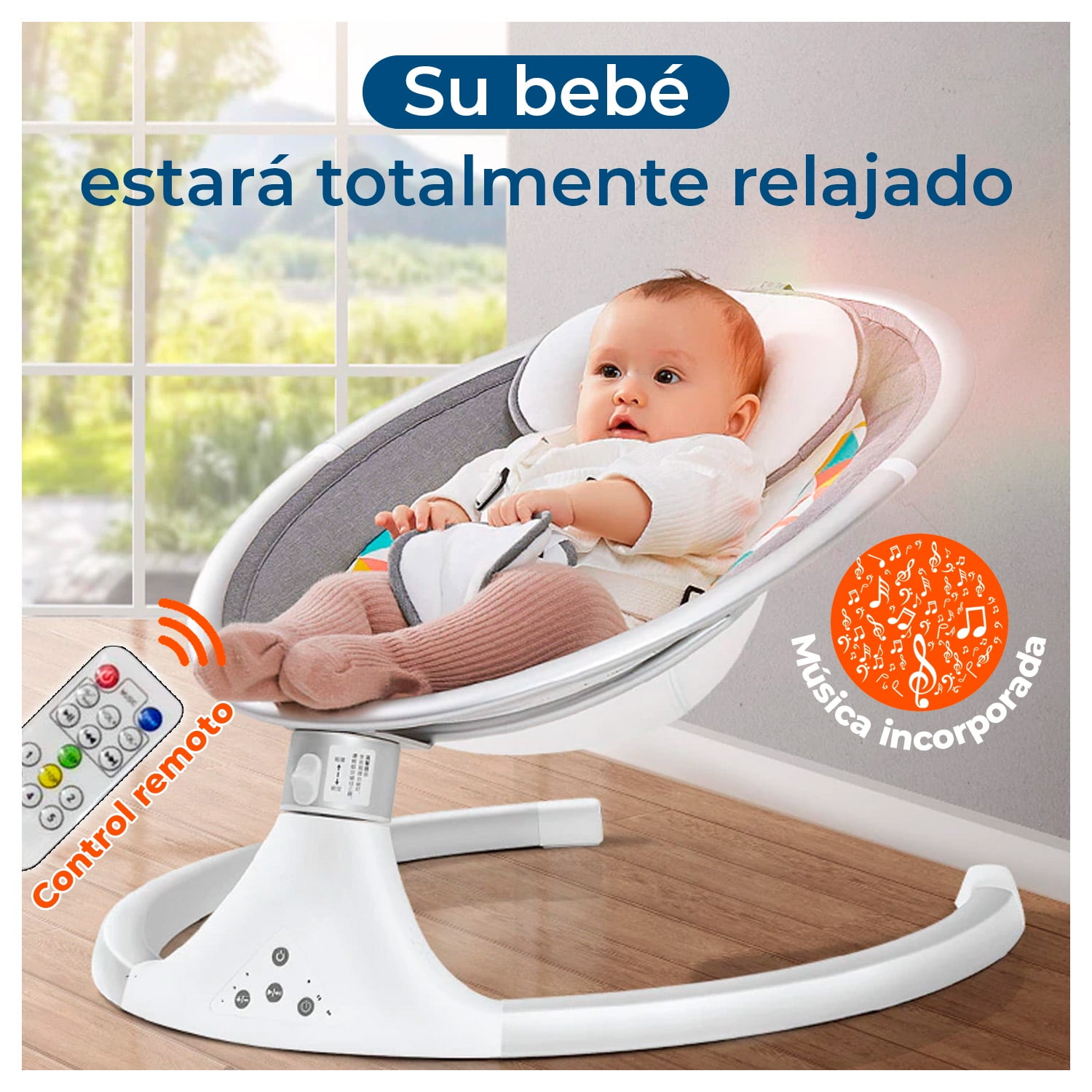 Nublado chupar Persona a cargo del juego deportivo Silla cuna Mecedora automática bebe control remoto Global Latin | Lider.cl