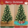 thumbnail image 4 of 36 Inch Christmas Tree Skirt – Velvet Plush Tree Mat, Soft Thickened Polyester with Red Ties, Single-Sided Printing, Available in 30in/36in/48in, Perfect for Holiday Xmas Tree Decoration, 4 of 7
