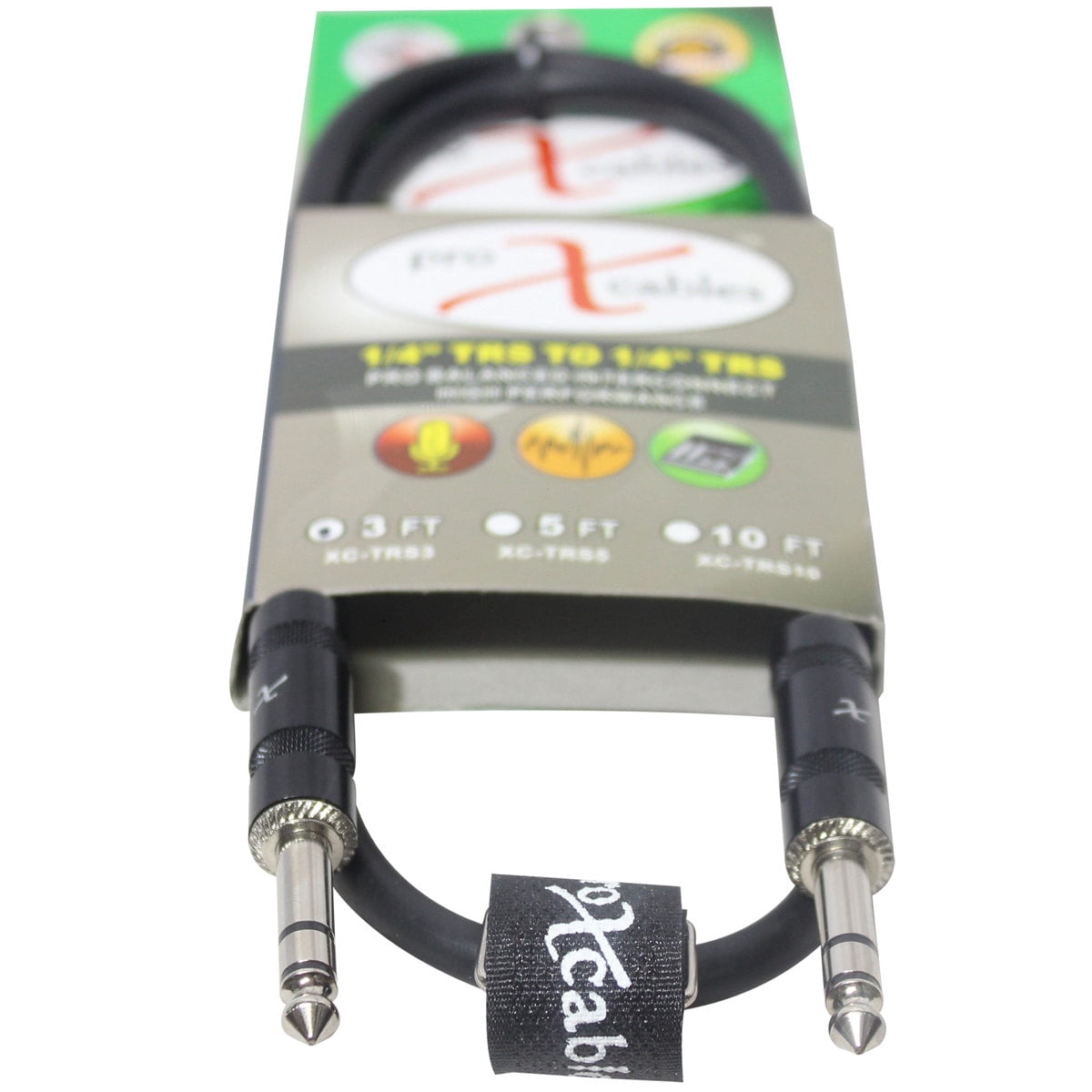 ProX XC-TRS03 3' 1/4" TRS-M to 1/4" TRS-M Balanced High Performance Audio Cable