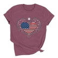 thumbnail image 4 of Xdegoge 4th of July Ornate Flag Heart Graphic T Shirt for Women Short Sleeve Crewneck Patriotic USA Stars and Stripes Summer Casual Loose Graphic Tees Tops, 4 of 6