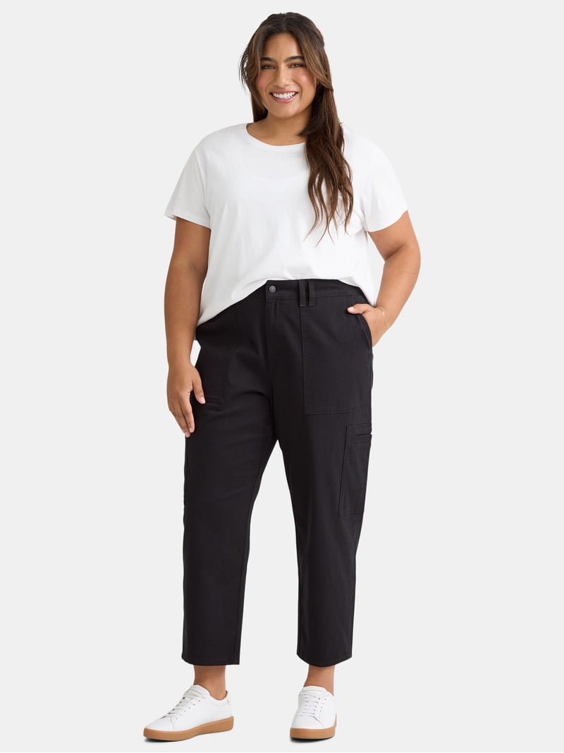 Terra & Sky Women's Plus Utility Pants, 26'' Inseam, Sizes 14W-22W