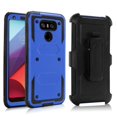 thumbnail image 1 of LG G6 Case, Mignova Rugged Plastic Heavy Duty Armor Holster Defender Full Body Protective Hybrid Case Cover with Kickstand, Build-in Screen Protector and Belt Swivel Clip for LG G6 (Blue), 1 of 6
