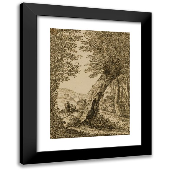 Wilhelm von Bemmel 11x14 Black Modern Framed Museum Art Print Titled - Landscape with Willow