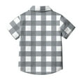 thumbnail image 7 of Lenpel Boys' Button down Shirts Toddler Plaid Short Sleeve Collared Casual Shirts Lightweight Summer Shirts with Pocket, 7 of 7