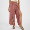 thumbnail image 1 of WILLBEST Pantalones Casuales para Mujer, de Pierna Ancha, Cintura Alta, Estilo Bohemio, Estilo Palazzo, para Yoga, Playa, Tallas Grandes, Estilo Hippie, para Mayor Comodidad y Estilo. Chica, 1 of 6