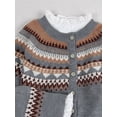 thumbnail image 4 of Cardigan Sweaters for Women Fair Isle Sweater Long Sleeve Open Front Buton Down Soft Fall Sweaters Knitted Cardigan S-2XL Alsol Lamesa, 4 of 5