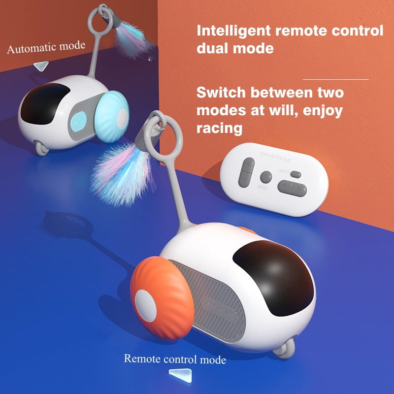 Automatic/remote control cat toys, intelligent obstacle avoidance interactive cat toys for indoor cats, rechargeable cat toys for bored indoor adult cats