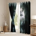 thumbnail image 3 of Castle Fairy Woodland Wildlife Wolf Blackout Curtains Set of 2 (52x84 Each) for Teens Adults,Black Grey Window Curtains,Jungle Animal Curtains and Drapes,Ultra Soft Home Decor, 3 of 6