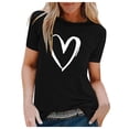 thumbnail image 1 of Birdeem T-Shirt d'Été pour Femmes à Imprimé Cœur à Manches Courtes Col Rond Haut Décontracté Blouse, 1 of 1
