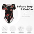 thumbnail image 6 of Uemuo Watermelon Pattern Women's One Piece Short Sleeve Swimsuit Rash Guard Surfing Modest Quick-drying Swimsuit Beach Essentials-Small, 6 of 9