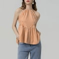 thumbnail image 4 of WRKEKC Cami Tank Tops for Women Solid Color Ruffle Casual Tube Top V-Neck Camisole with Elegant Design, 4 of 8
