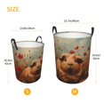 thumbnail image 3 of Balery Rose Cute Guinea Pig Cesta de ropa redonda con asas, impermeable, independiente, para ropa, juguetes, dormitorio y familia-Small, 3 of 6