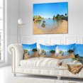 thumbnail image 2 of Designart Ploumanach Rocks and Beach Morning - Landscape Wall Throw Pillow - 18x18, 2 of 4