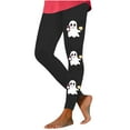 thumbnail image 2 of Gamivast Halloween Pants for Women Ghost Printed Leggings Lounge Fitted High Waisted Trousers Lightweight Breathable Straight Leg Sweatpants Fall Fashion Pant, 2 of 4