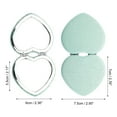 thumbnail image 2 of Unique Bargains 1 Pc Heart-shape Makeup Mirror for Travel Vacation Green PU ABS Glass, 2 of 5