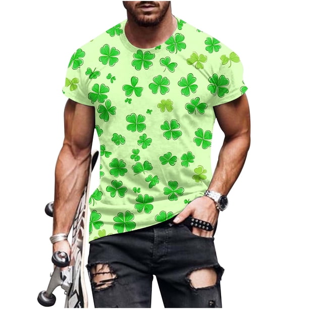 Mens Camisetas Casual Impresión Manga Corta Cuello Redondo Suéter Gimnasio Deportes Superior