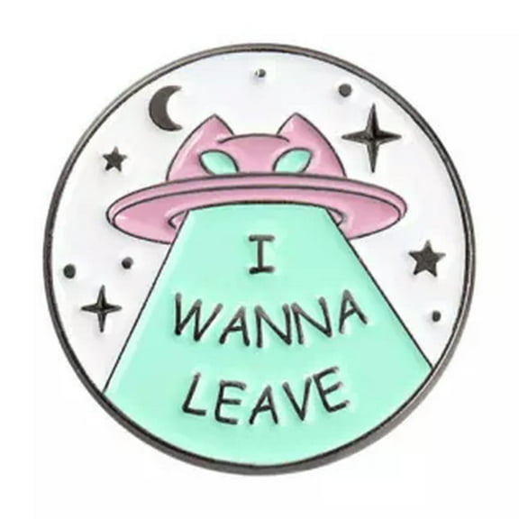 GKNET Creative Cartoon Spaceship Brooch Funny Alien Cat Backpack Enamel Pin Badge Gift-4