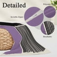 thumbnail image 2 of Purple Black Pillow Covers, Linen Long Throw Pillow Case, Farmhouse Striped Modern Abstract Art Holiday Pillow Protector Decorative Cushion Cover for Living Room/Bedroom 12" x 20", 2 of 8