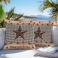 thumbnail image 4 of Country Star Outdoor Pillow Covers Pack of 2 Farmhouse Texas Star Vintage Black Plaid Waterproof Throw Pillow Covers Decorative Cushion Cases for Patio Garden Tent Balcony Couch 16x16 inch, 4 of 8