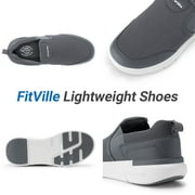 FitVille Mens Slip on Casual Shoes Loafers, Extra Wide Width Available
