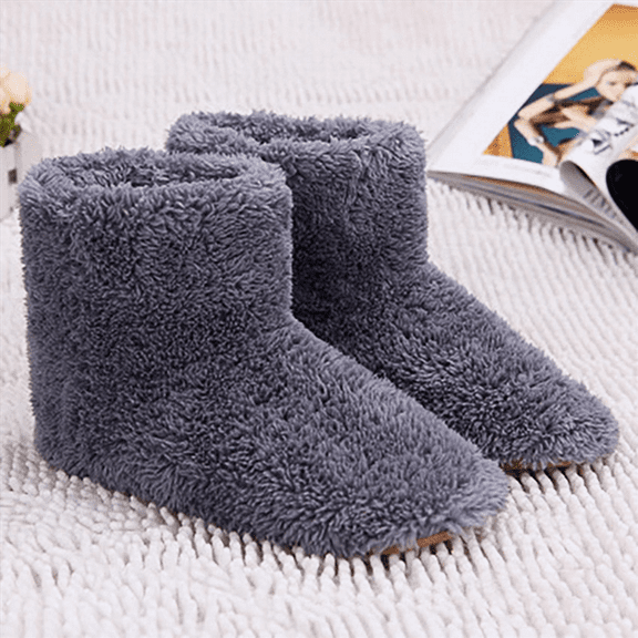 2X Winter USB Heater Foot Shoes Plush Warm Electric Slippers Feet Heated Washable Electric Shoes Pad Insoles 39-43