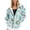 Mint Green, variant on Floral Print Women's Hoodie Long Sleeve Zip Up Relax Fit Spring Fashion Sweatshirt Crewneck Loose Fit Pullover Tops